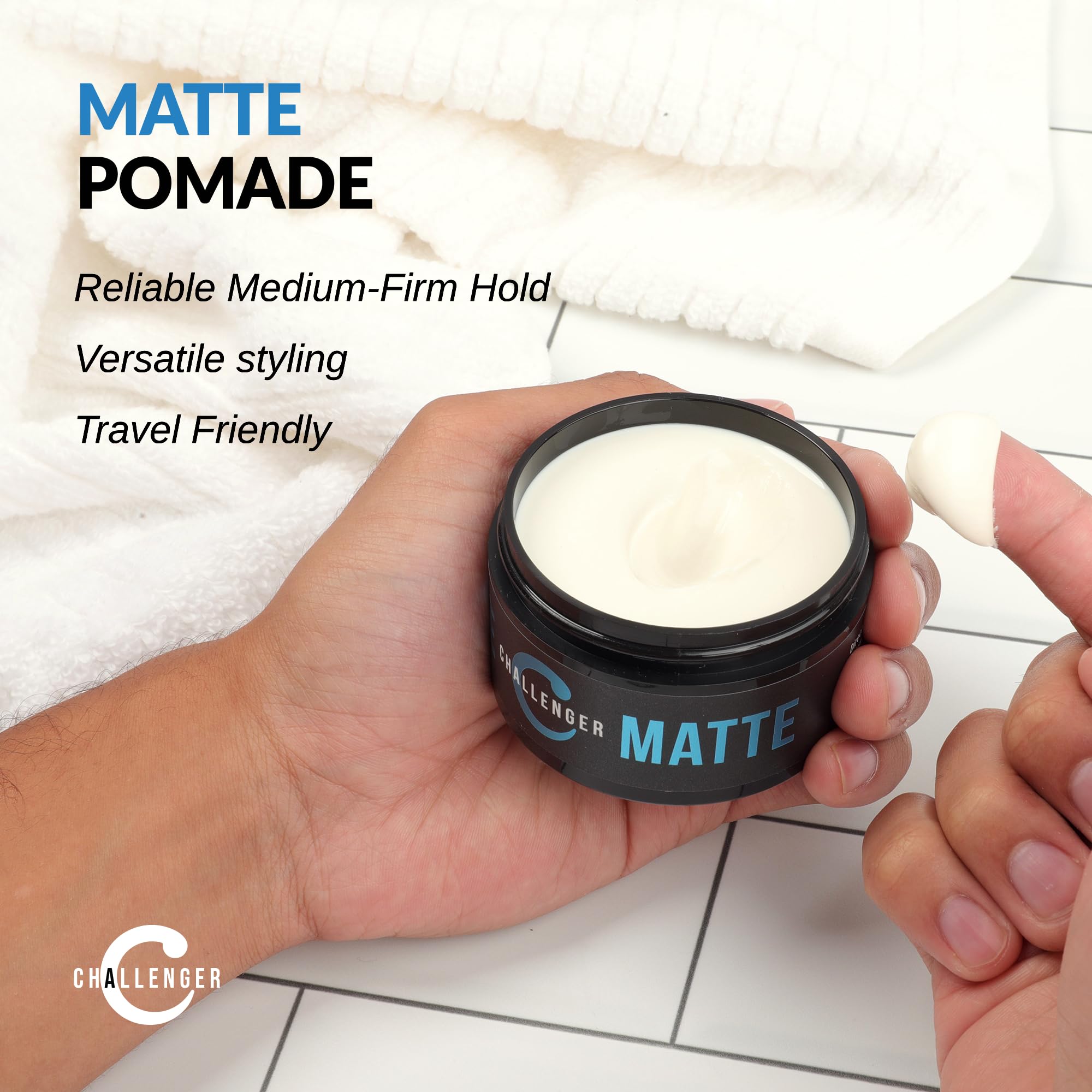 Challenger Matte Crème Pomade – Parfum discret et léger toute la journée.