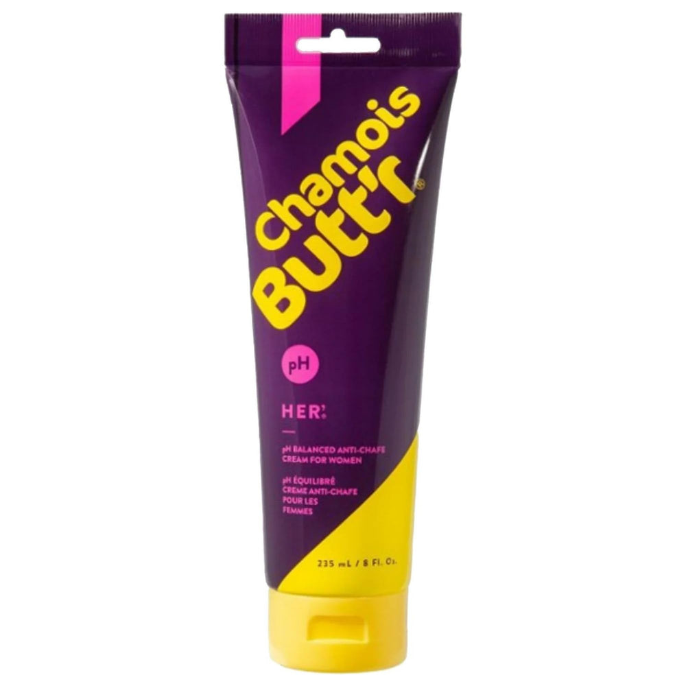 Chamois Butt'r Her' crème anti-frottement en tube de 8 oz pour le confort lors des sorties.
