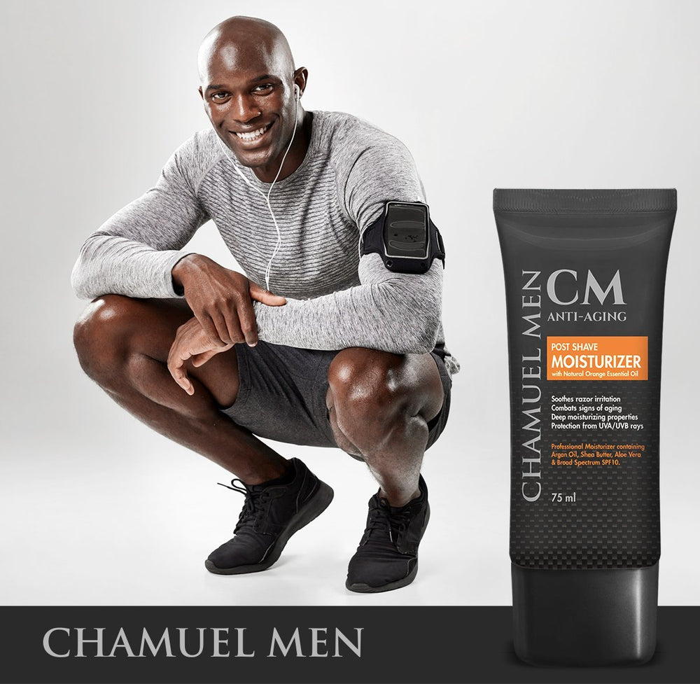 CHAMUEL MEN usage rapide après rasage : routine simple et efficace après rasage.