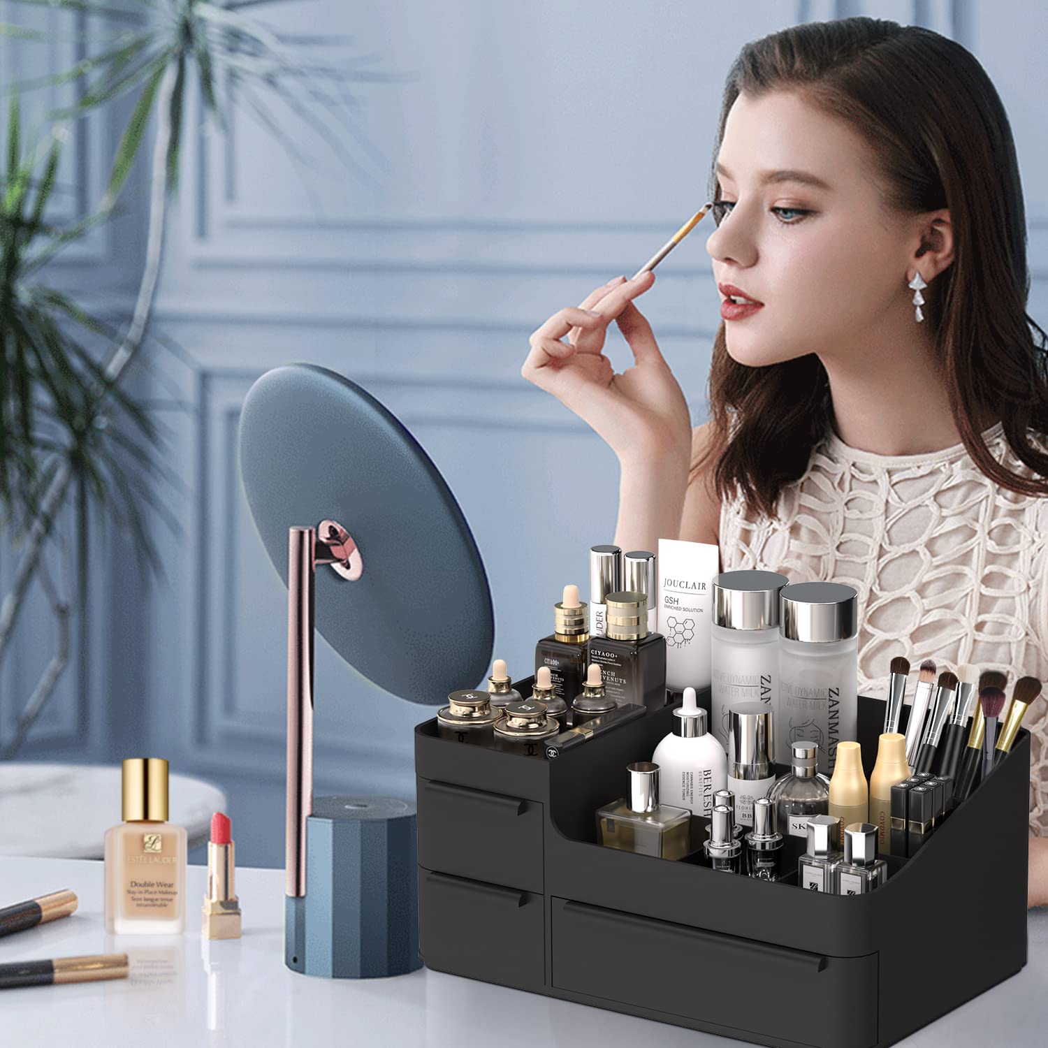 CHANCETSUI Organisateur beauté multifonction en plastique lisse pour rangement rapide.