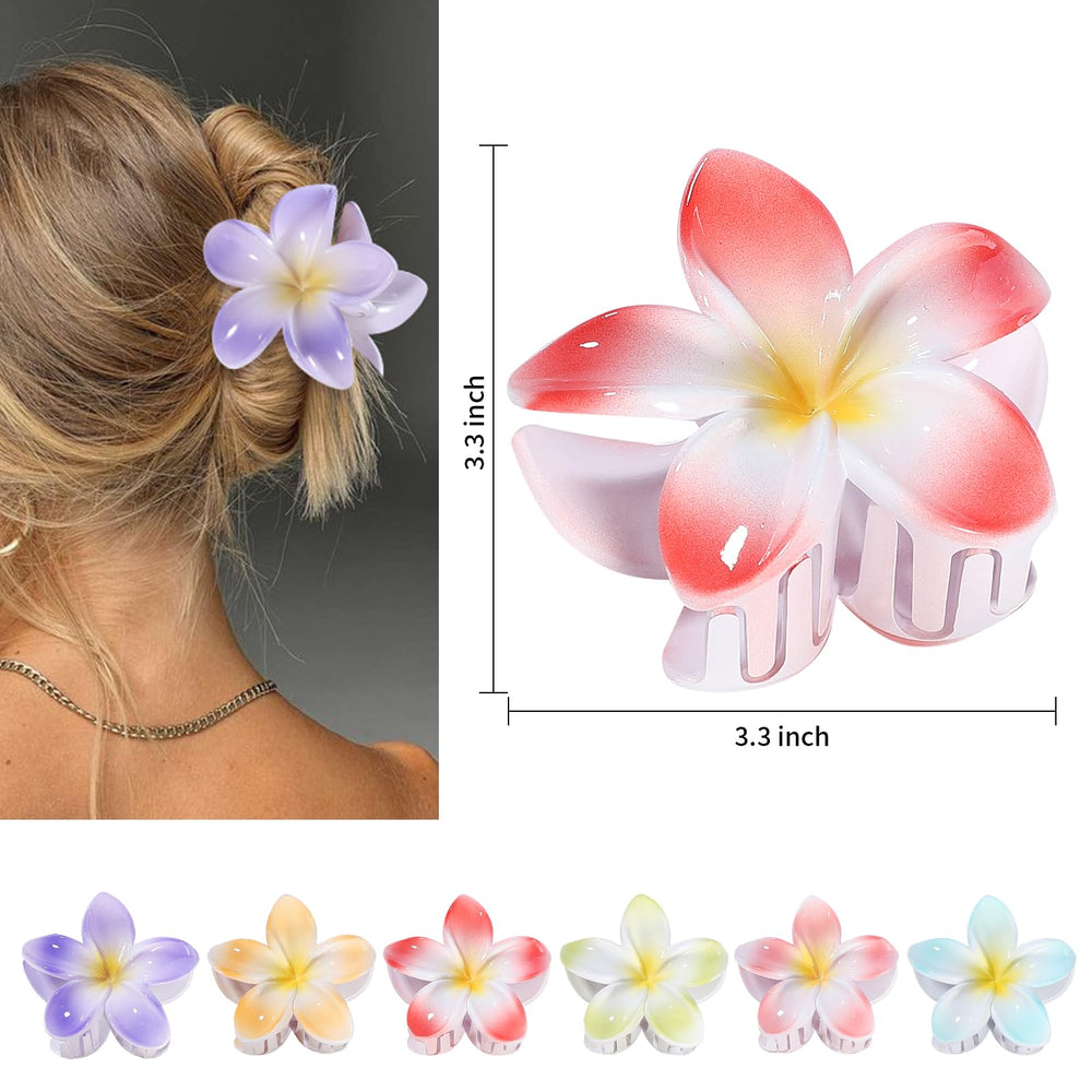 CHANDAT broches hibiscus bleu clair, pratique pour cheveux longs et courts.