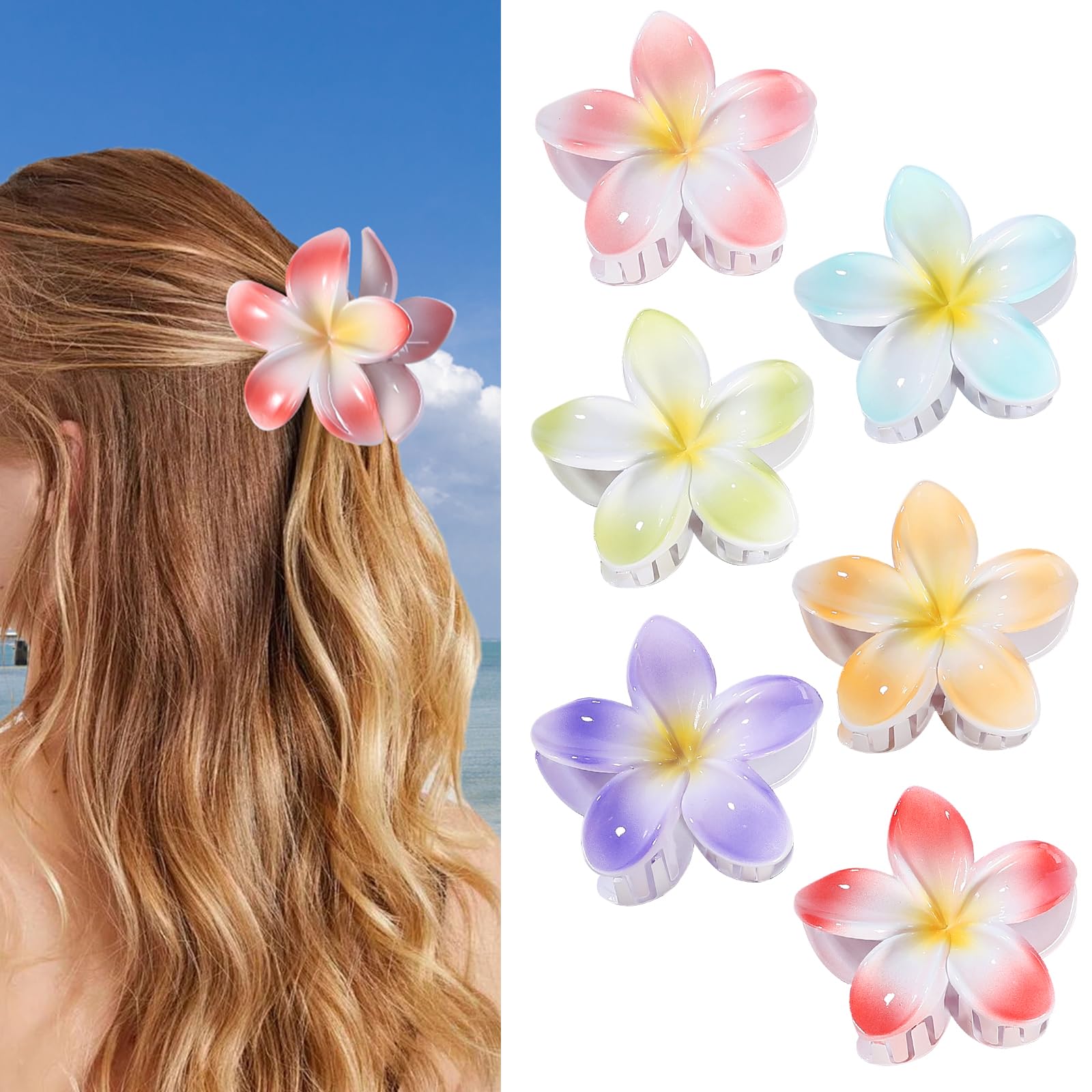 CHANDAT broches hibiscus jaune clair, tenue sûre pendant les activités quotidiennes.