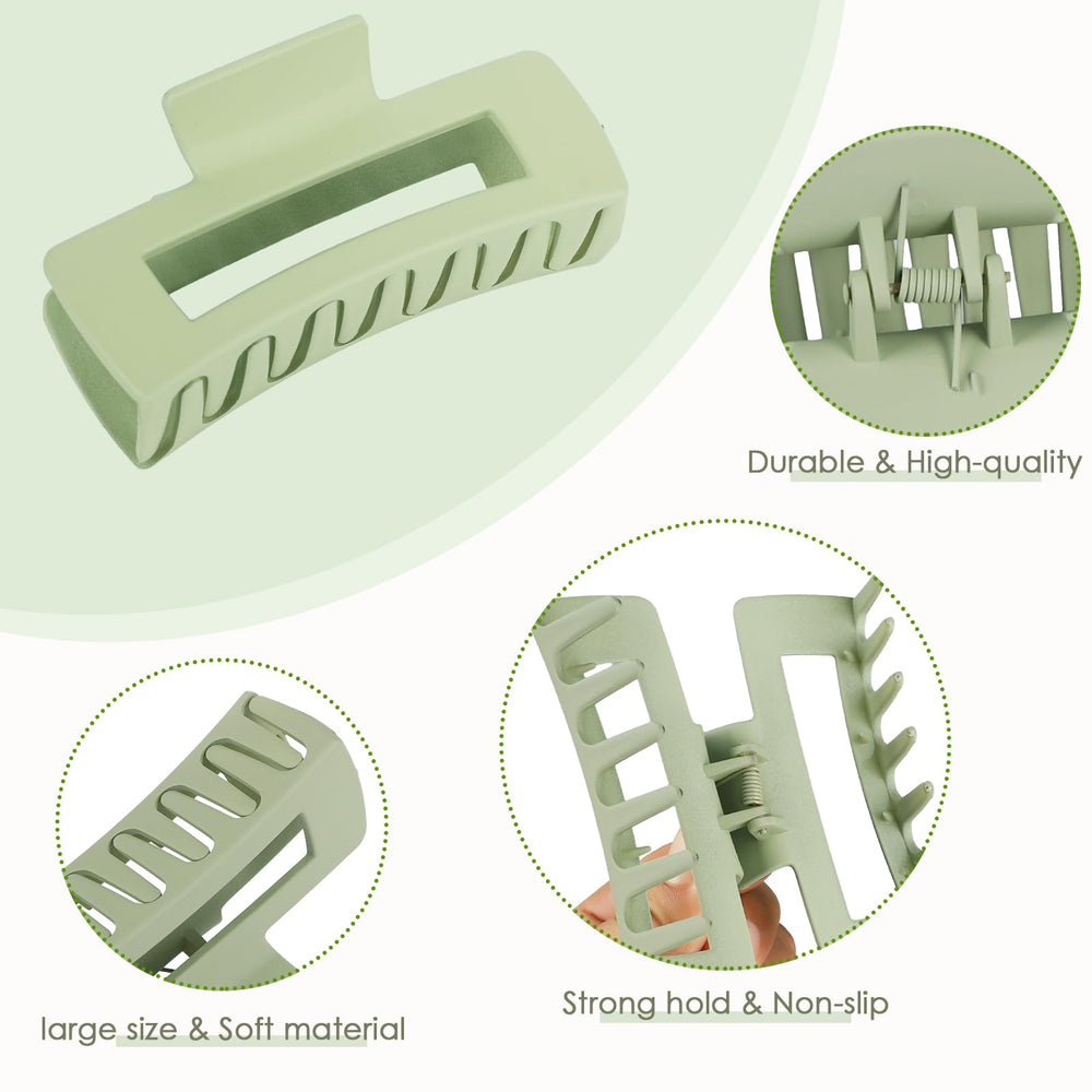 CHANDAT clips cheveux rectangle grand beige, accessoire chic pour différentes coiffures.