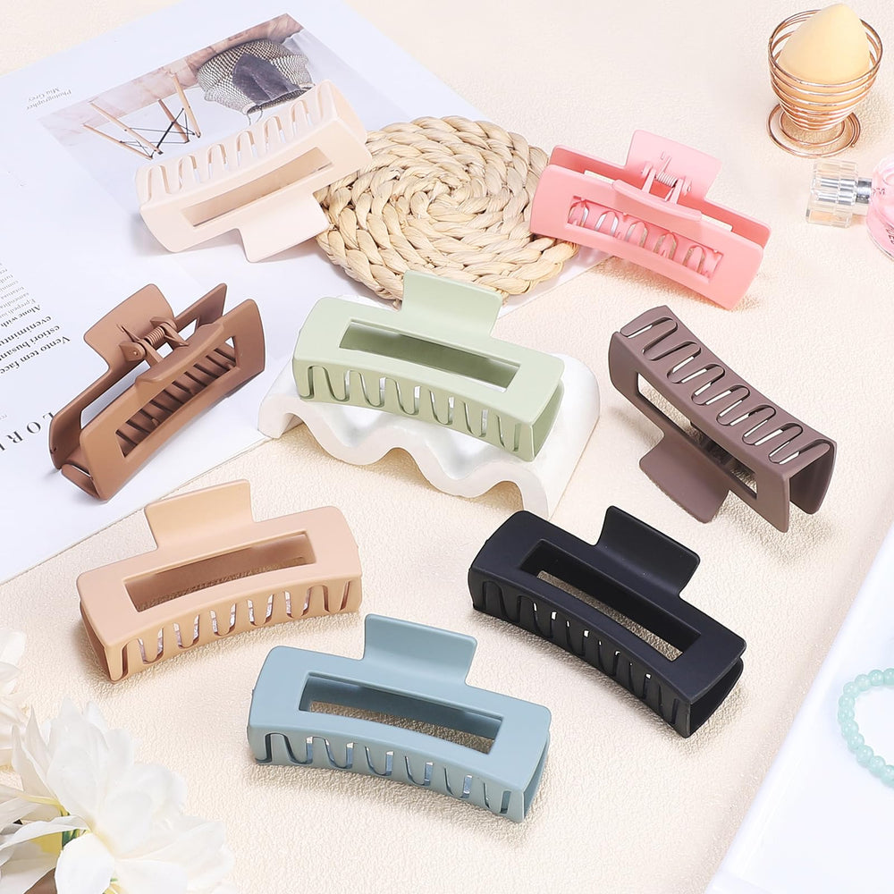 CHANDAT clips cheveux rectangle grand marron-fonce, fixation solide sans glissement.
