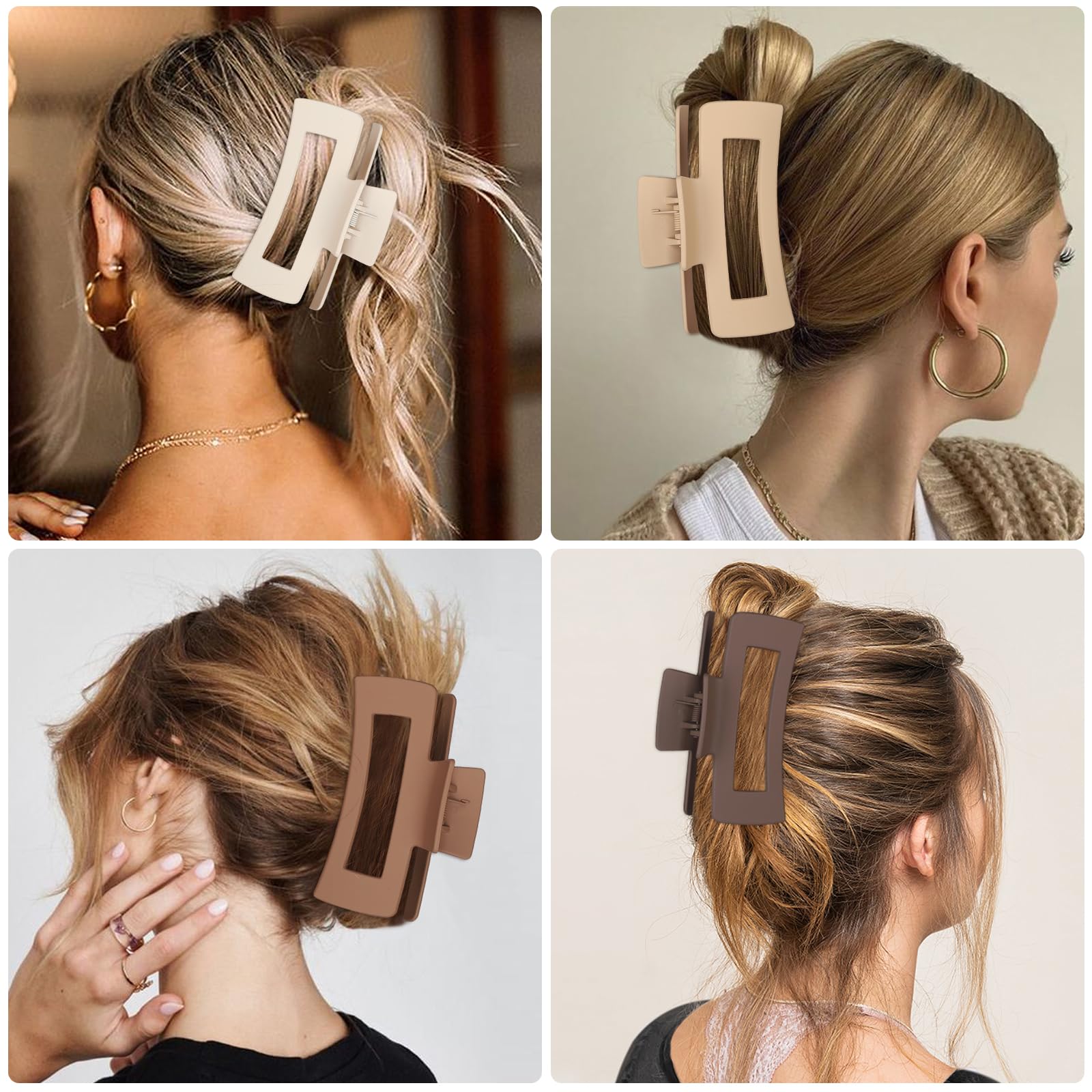 CHANDAT clips cheveux rectangle grand vert, utile pour cheveux épais et fins.