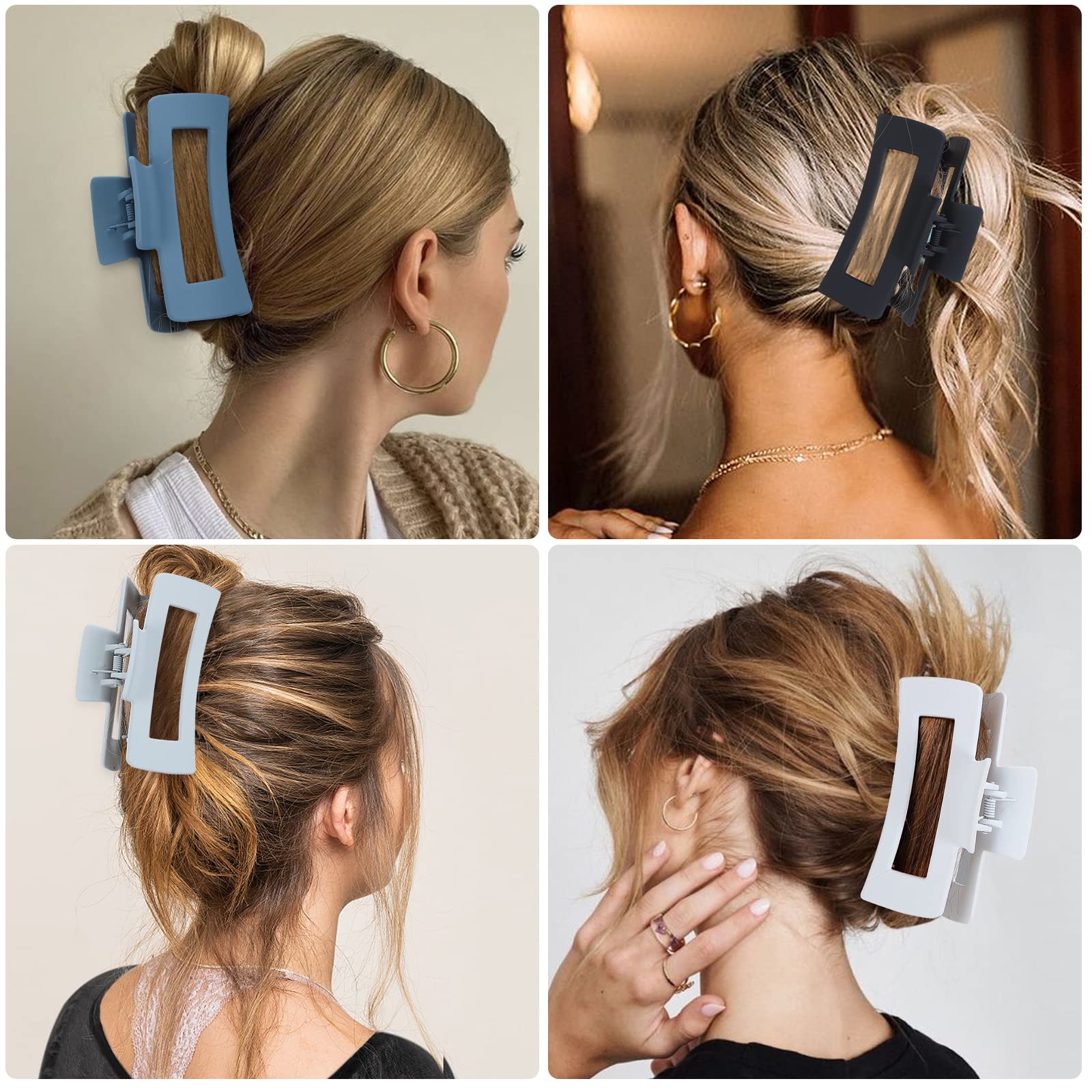 CHANDAT pinces-cheveux rectangles gris clair, usage rapide et maintien antidérapant.