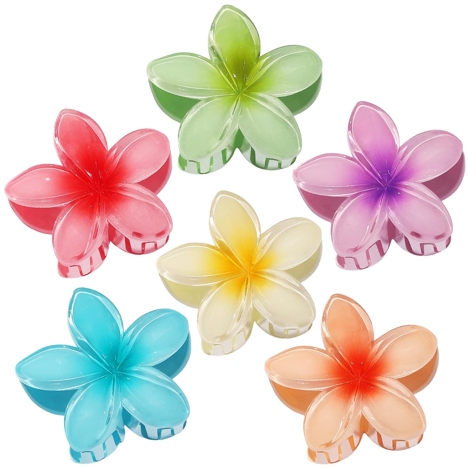 CHANDAT pinces hibiscus vertes pour cheveux, fixation fiable pour tous types de cheveux