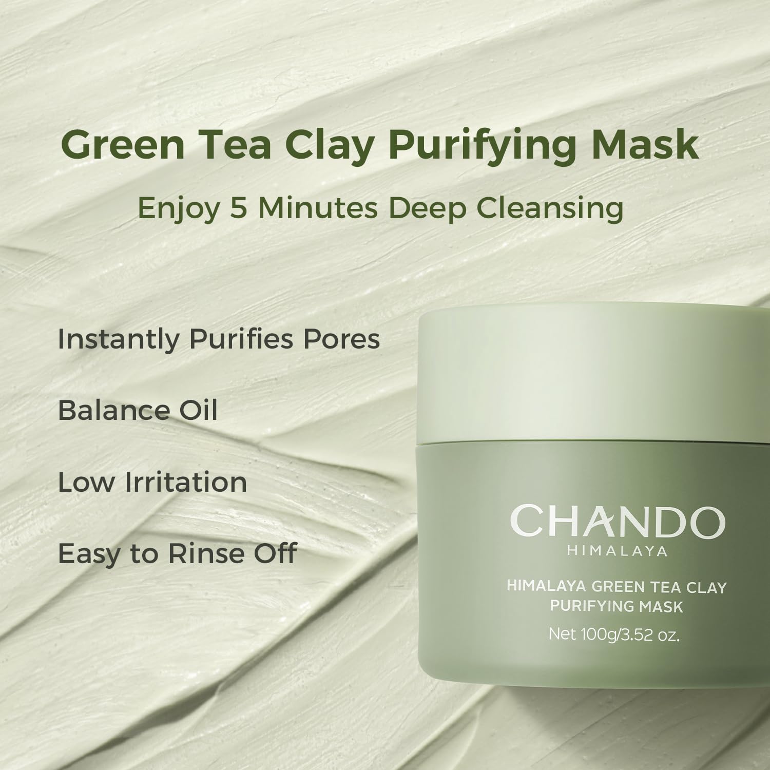 CHANDO HIMALAYA Argile verte purifiante, soin doux pour pores propres et peau équilibrée