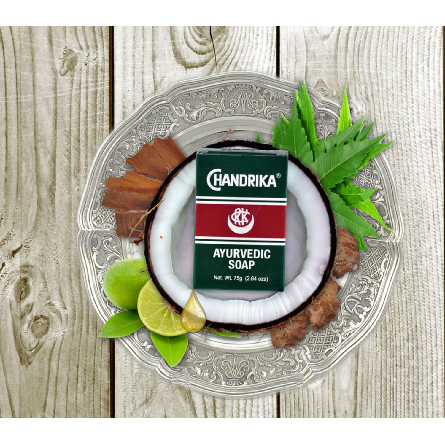Chandrika savon ayurvédique – barre-usage-corps : soin nourrissant pour tout le corps.