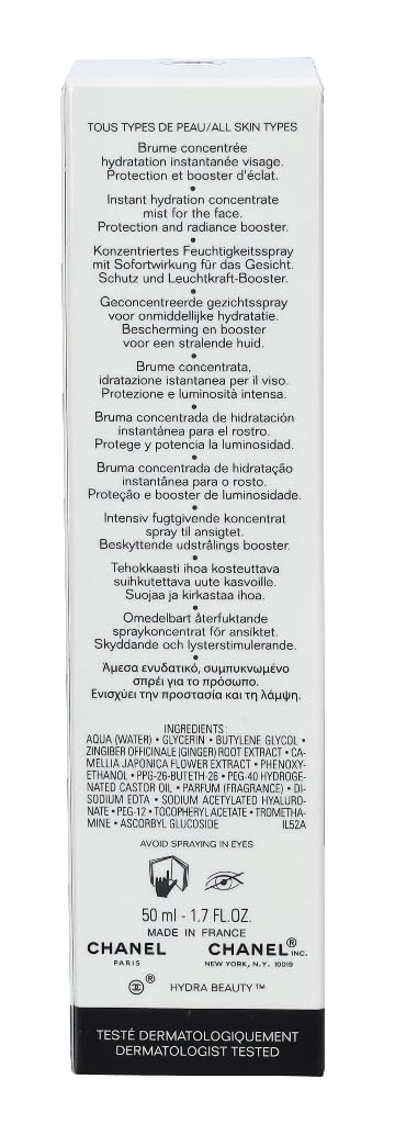Rituel beauté rapide avec CHANEL Hydra Beauty Essence Mist et sa fraîcheur.