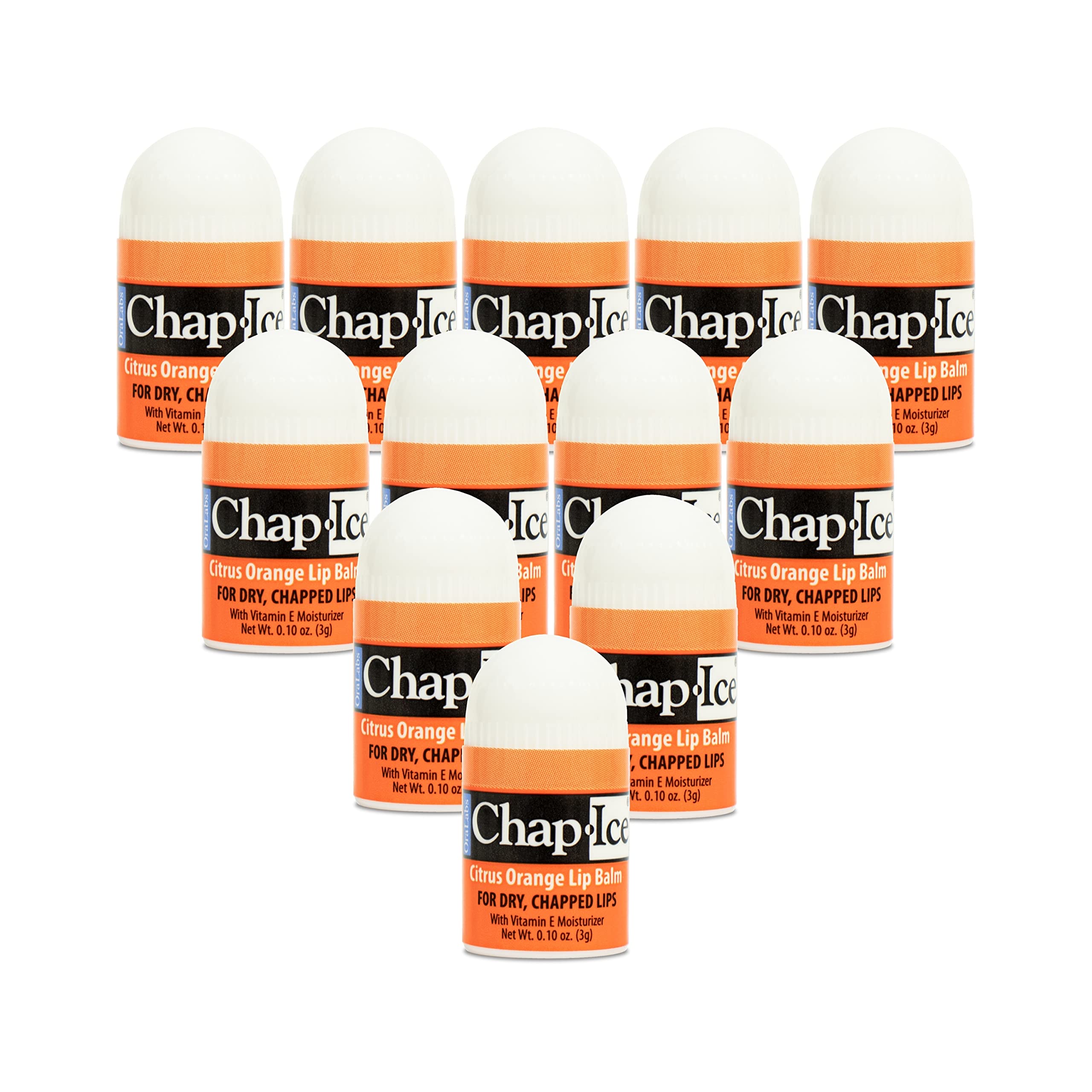 CHAP-ICE baume lèvres citrus orange mini tube pour hydratation rapide