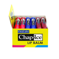 CHAP-ICE moisture lip balm stick delivers hydration and protective shine.