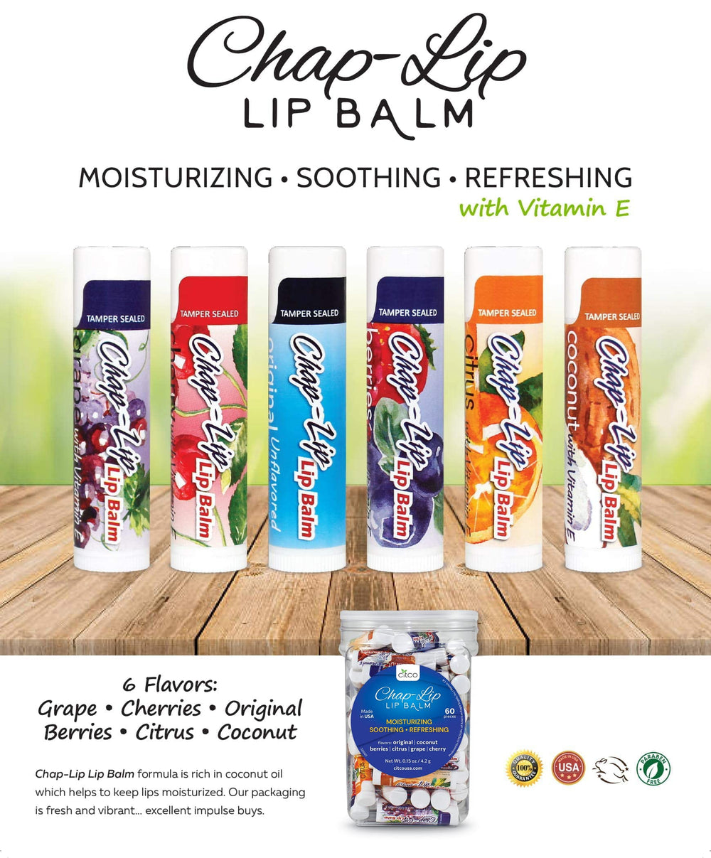 Chap-Lip baume à lèvres baies: parfum discret et hydratation rapide.
