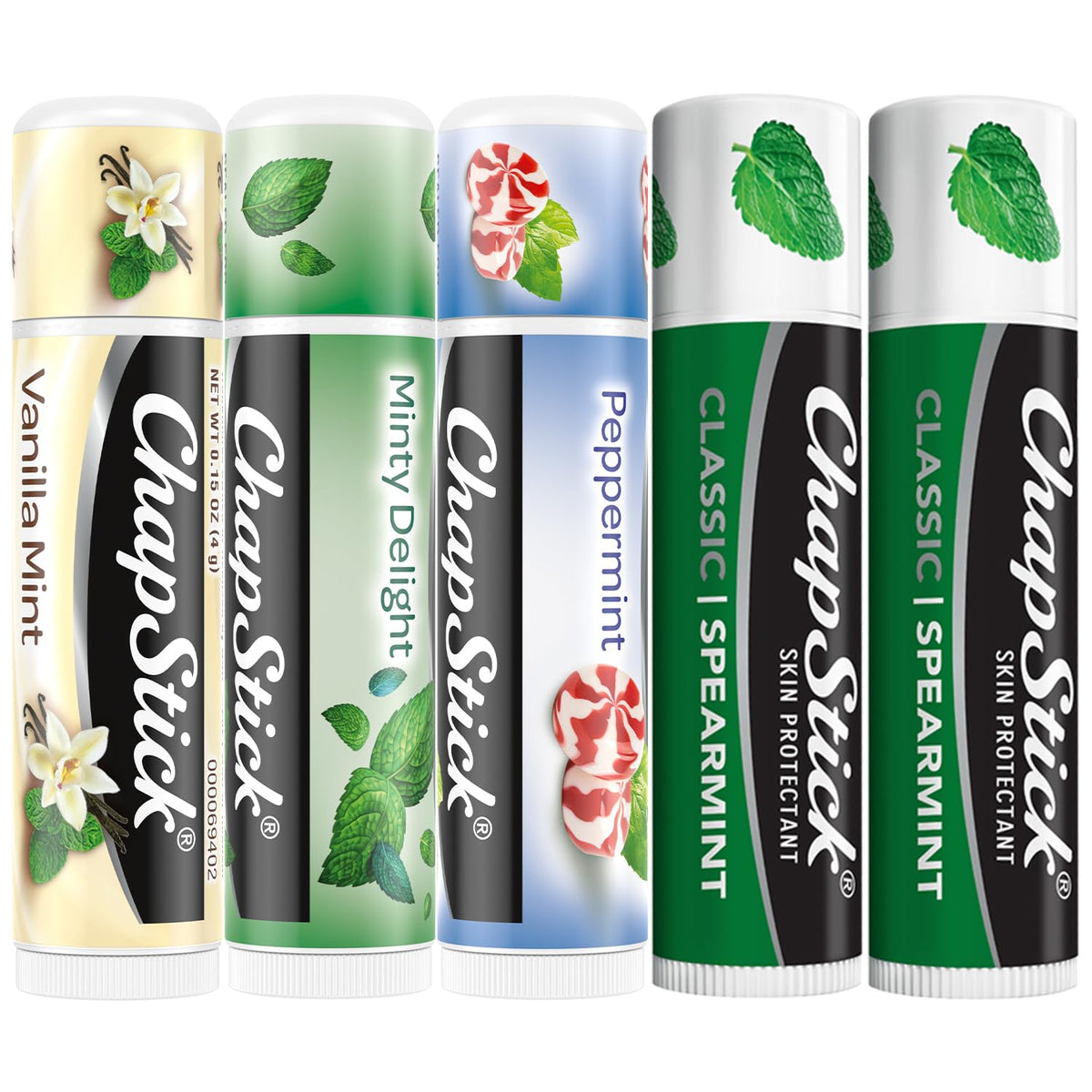 ChapStick Vanille Menthe baume à lèvres, hydratation douce pour lèvres sèches