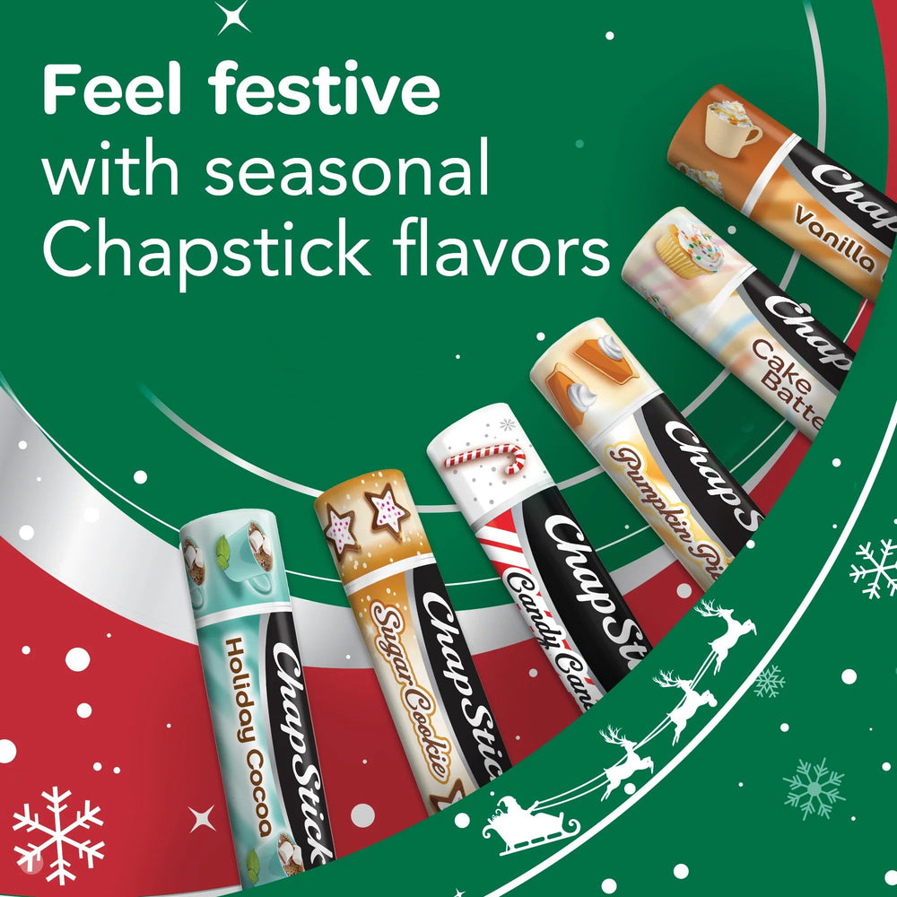 Base maquillage idéale avec ChapStick Candy Cane sous rouge à lèvres.