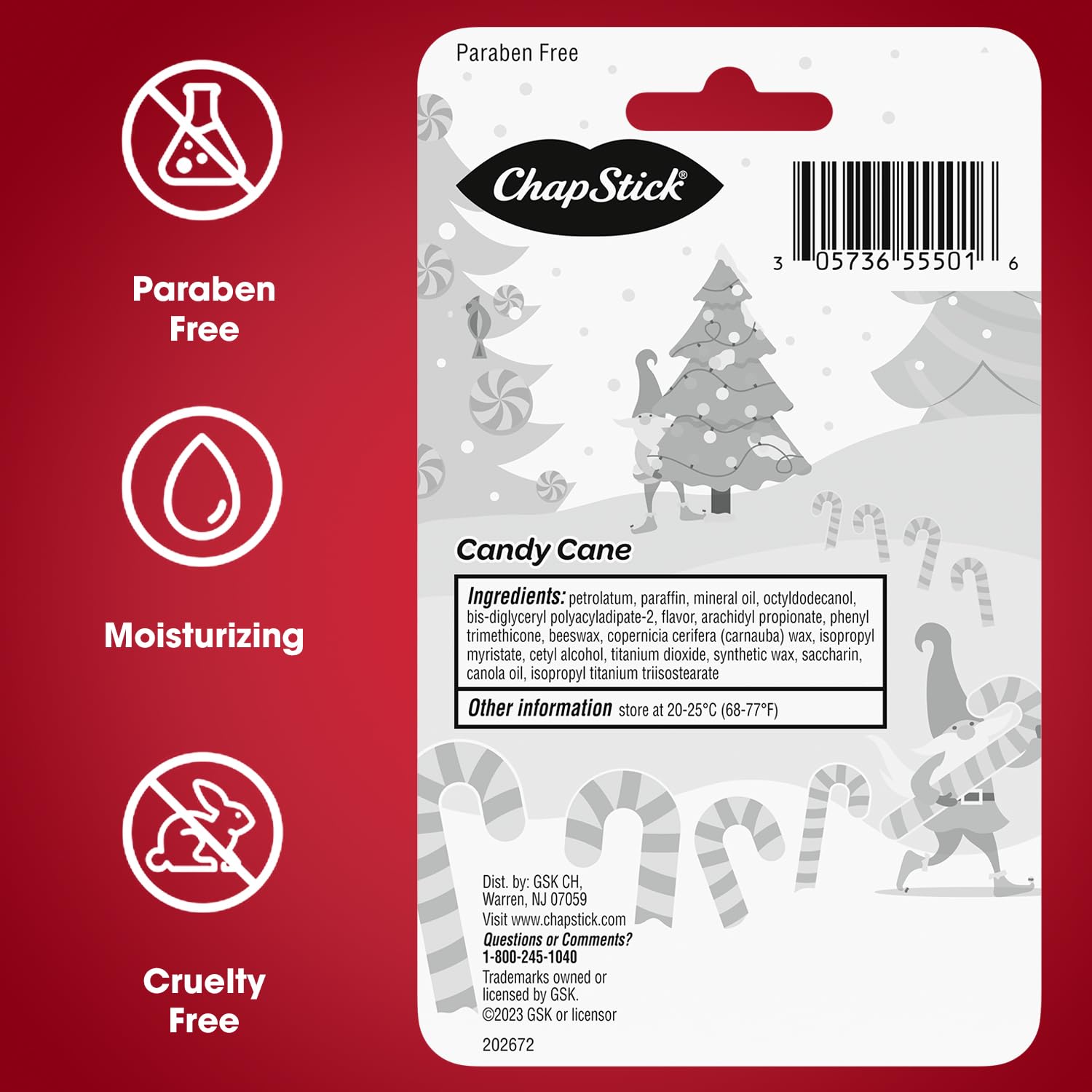 Ensemble-trente-six ChapStick Candy Cane pour stocker et partager.