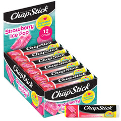 ChapStick Baume Lèvres Fraise Glacée, pack 12, pratique pour le réconfort quotidien.