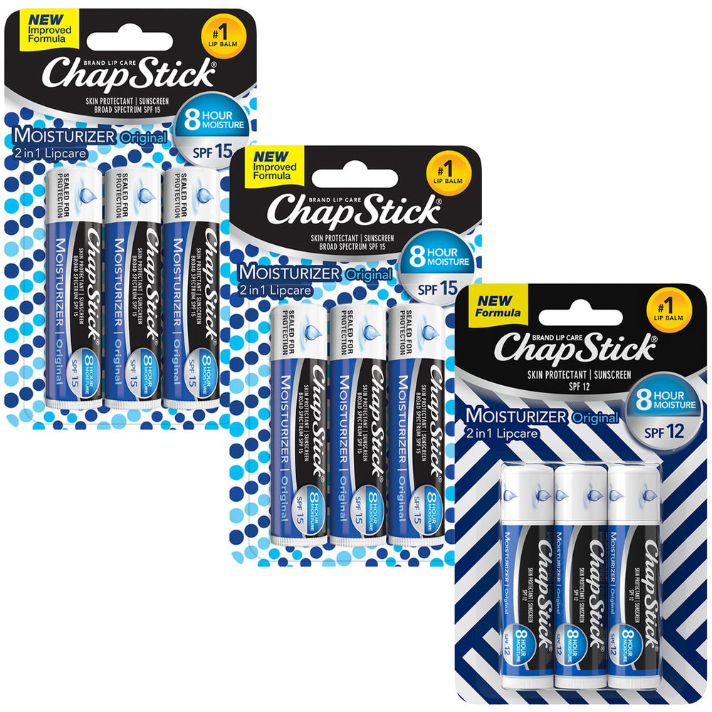 ChapStick Baumelevres Original, ensemble 9 baumes, hydratation pratique.