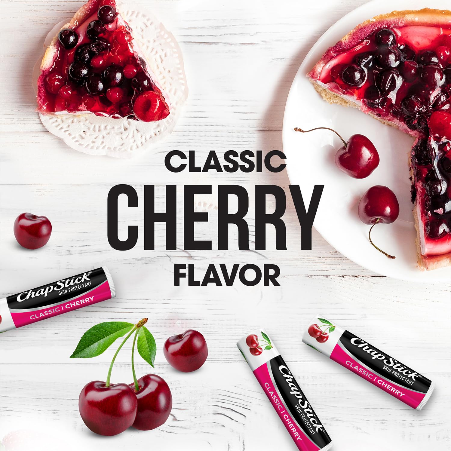 ChapStick cerise, 24 sticks, soin quotidien des lèvres sèches