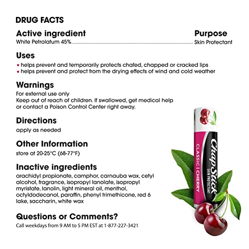 Utilisation rapide ChapStick Cerise pour réhydrater les lèvres.