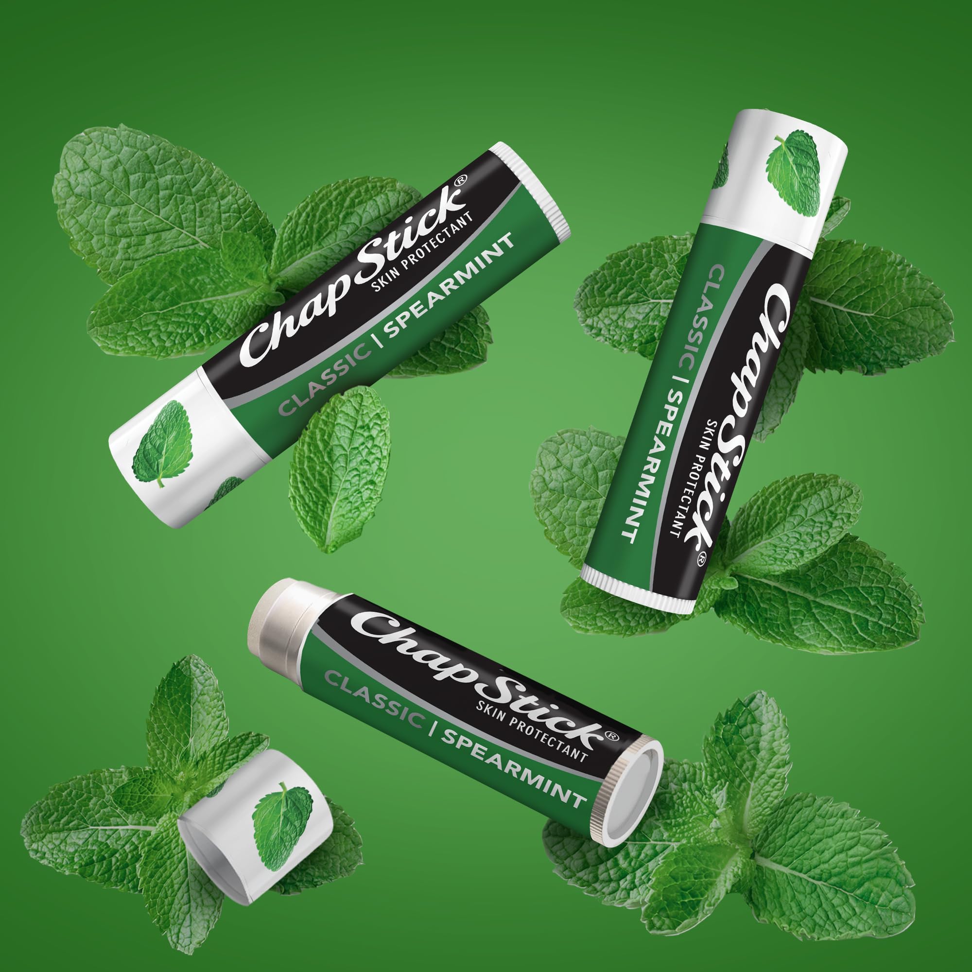 ChapStick Classic Menthe poivrée — tube ouvert prêt à l application