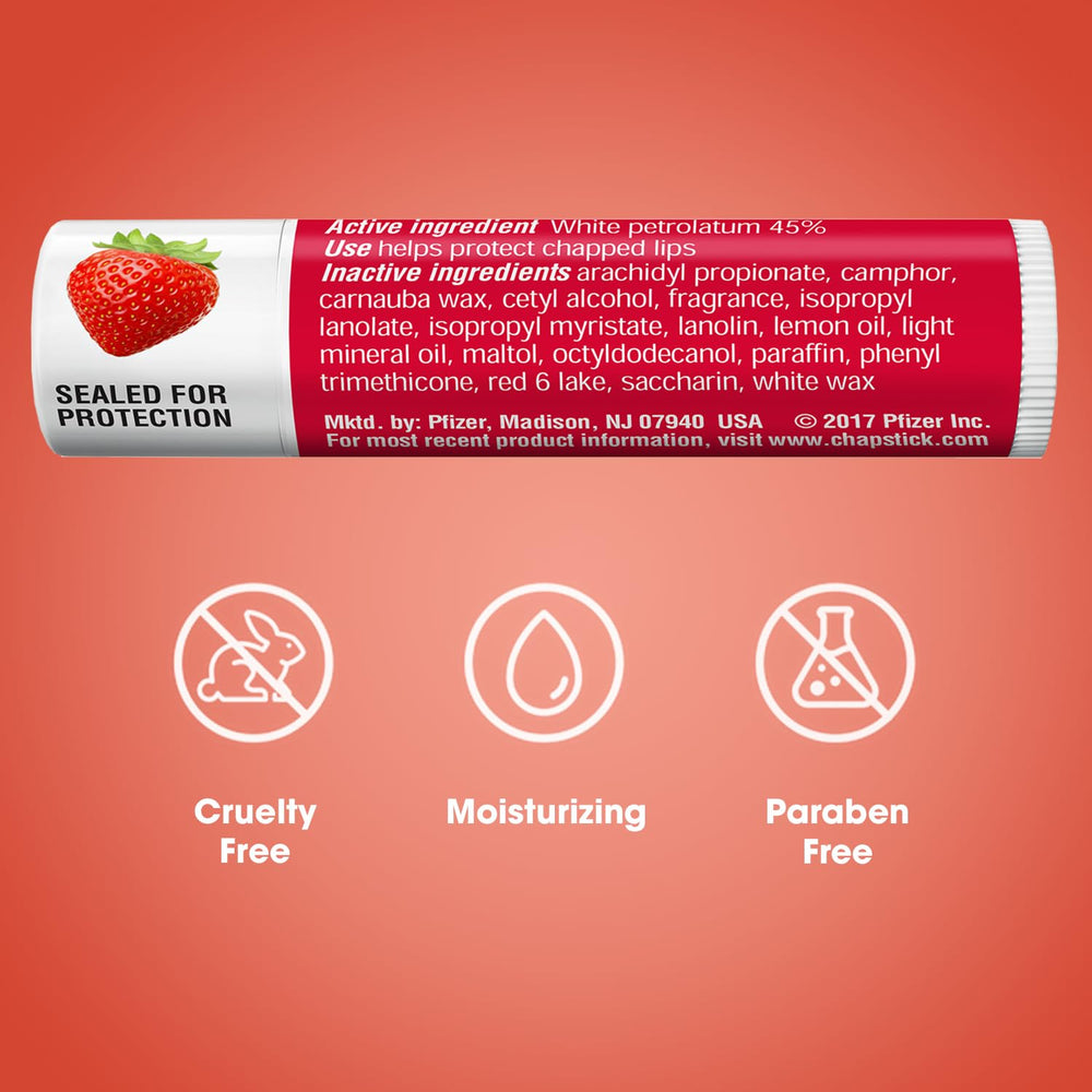 Soin ChapStick fraise: 12 tubes prêts à l'emploi.