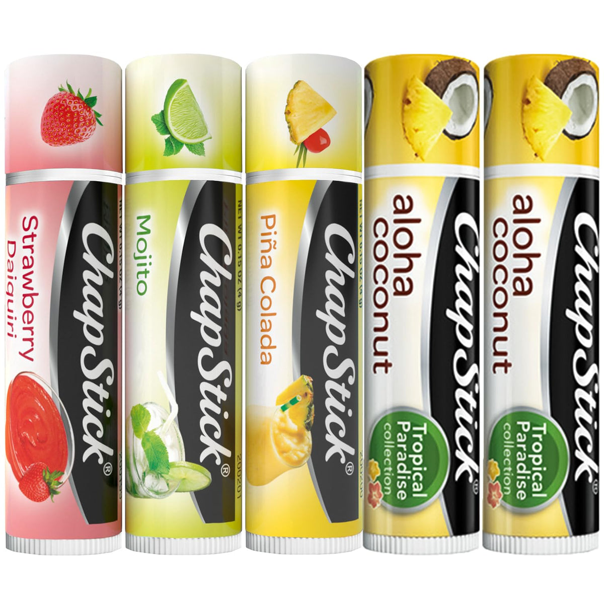 Ensemble ChapStick Collection Mocktail pour lèvres hydratées et voyage pratique