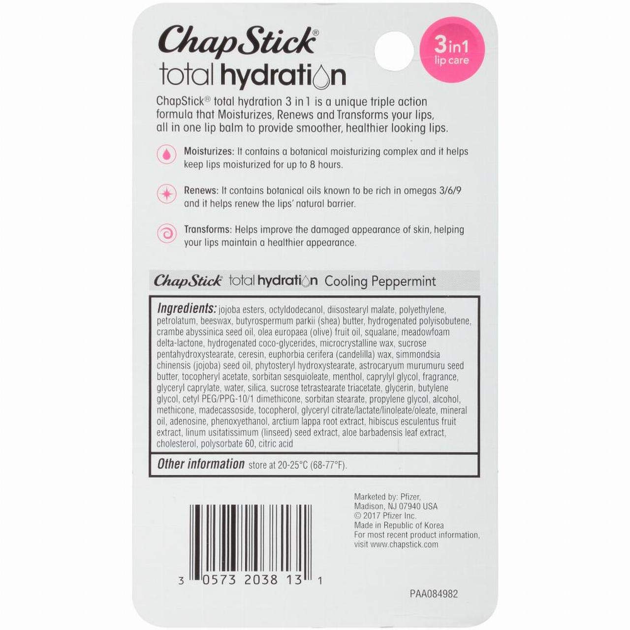 ChapStick Hydratation Totale montre une application douce et nourrissante.