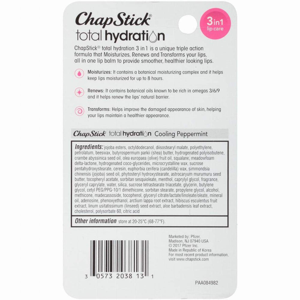 ChapStick Hydratation Totale montre une application douce et nourrissante.