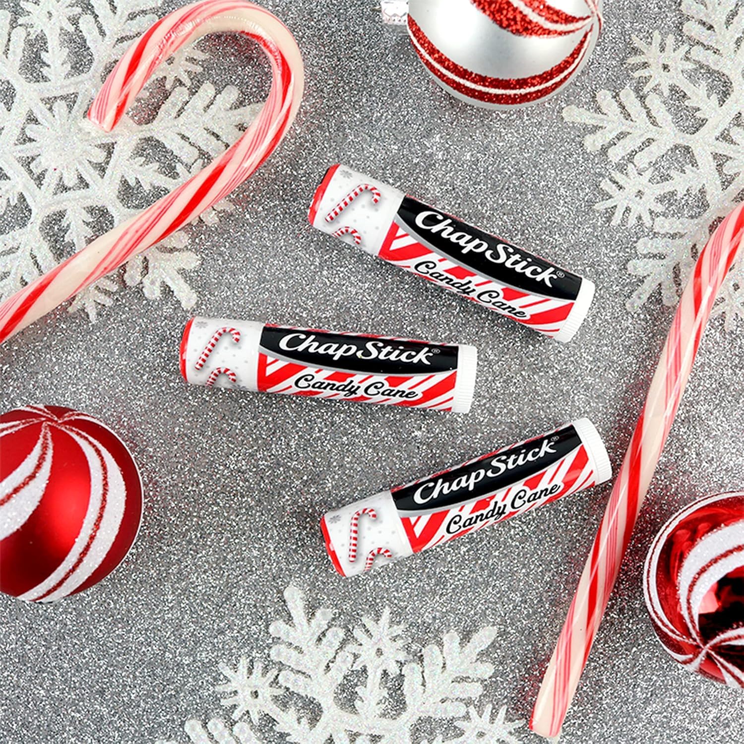 ChapStick lip care routine featuring Candy Cane everyday moisture.