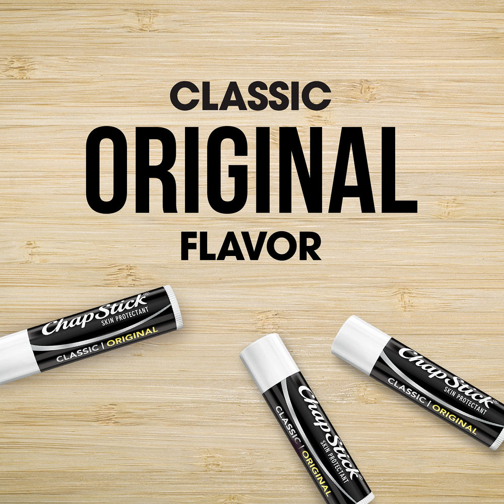 ChapStick Original emballage principal: baume lèvres pratique et facile à emporter.