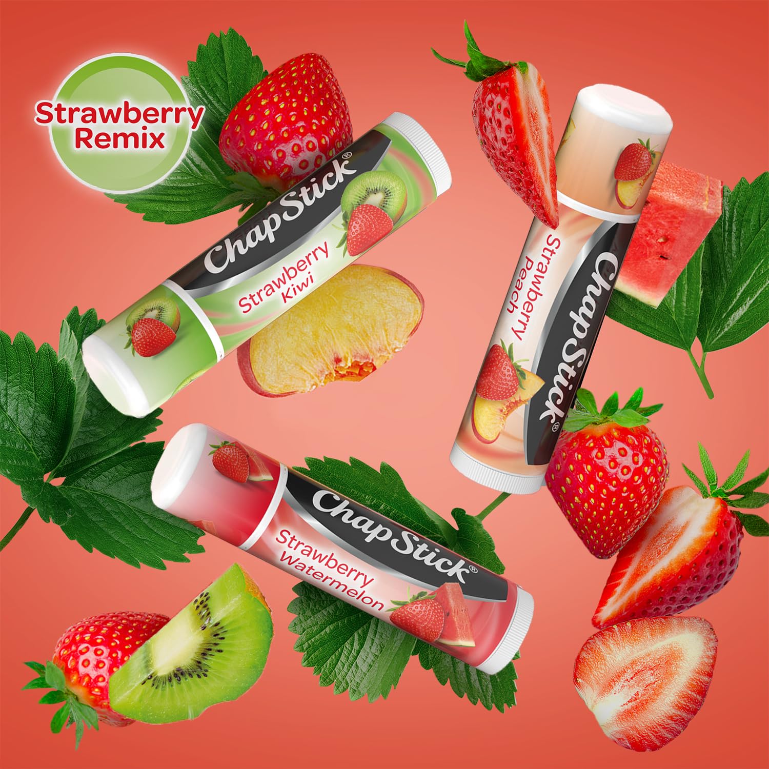 ChapStick pack Remix de 5 tubes, solution polyvalente pour toute la journée.