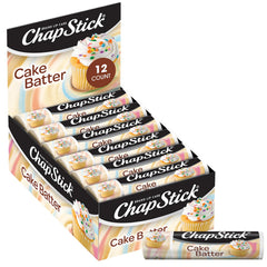 ChapStick pâte à gâteau : tubes alignés pour hydratation pratique des lèvres.