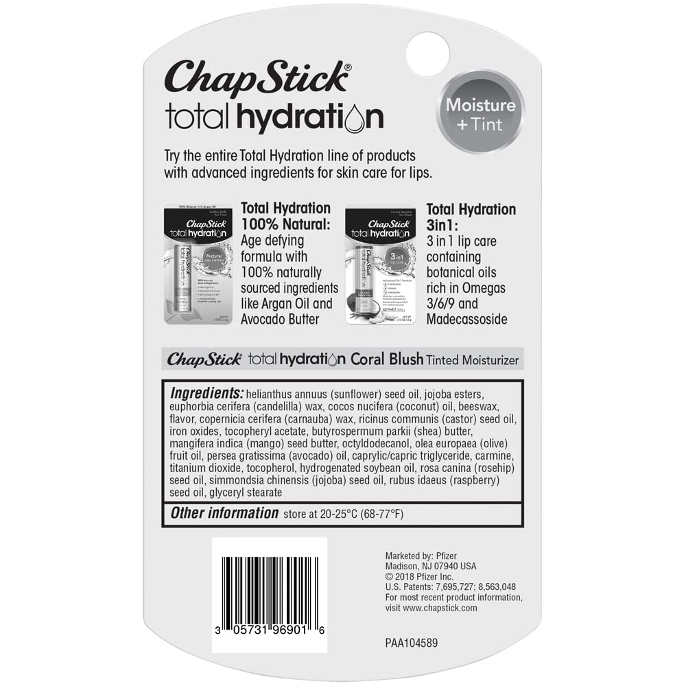 ChapStick Total Hydration, texture glissante qui hydrate en douceur pendant la journée