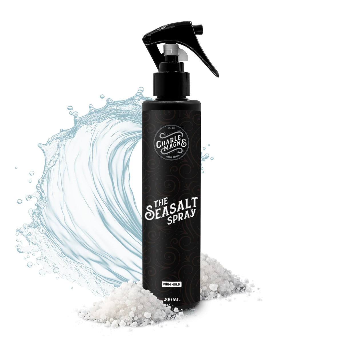 Charlemagne Spray Sel de Mer : bouteille méditerranéenne offrant texture naturelle et tenue durable.