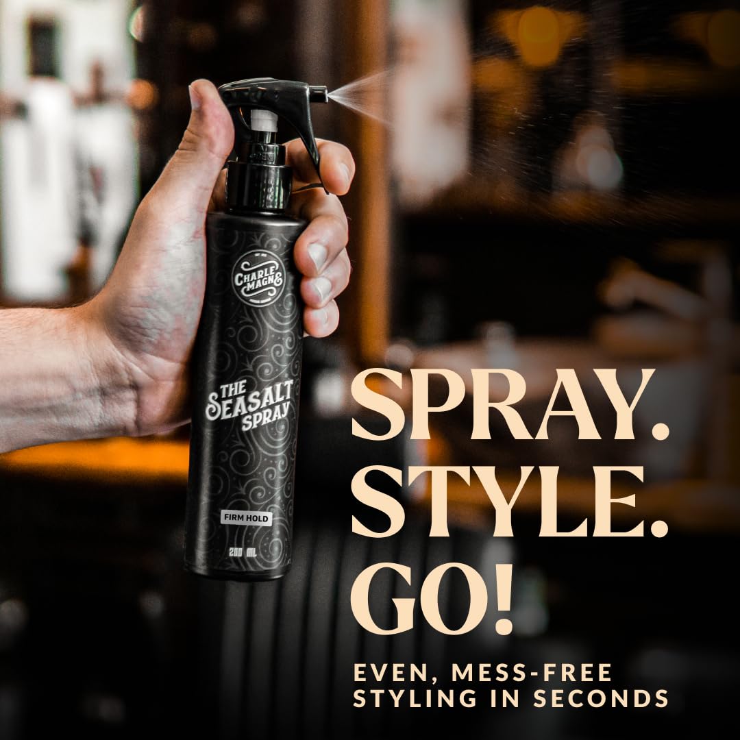 Charlemagne Spray Sel de Mer : finition mate pour un look naturel plage.