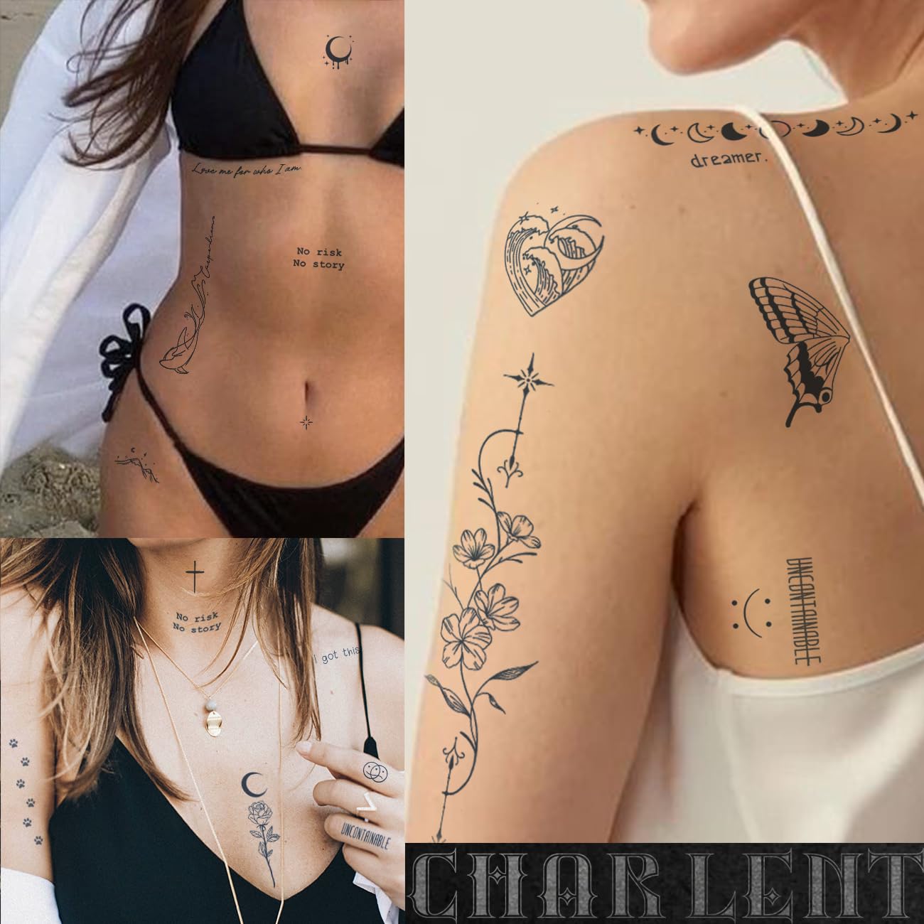 CHARLENT tatouage: imperméable et résistant au frottement pour le quotidien