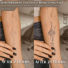 Tatouage CHARLENT lignes florales: design minimaliste et chic