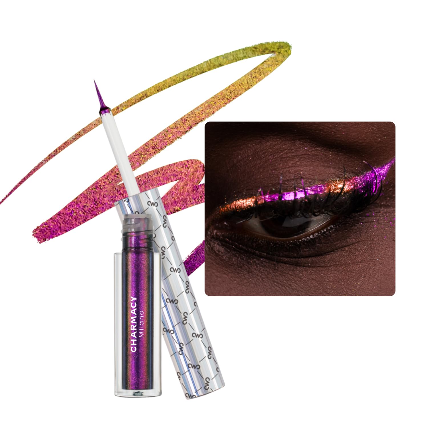 CHARMACY Multichrome Eyeliner pourpre-or-vert avec effet chameleon spectaculaire