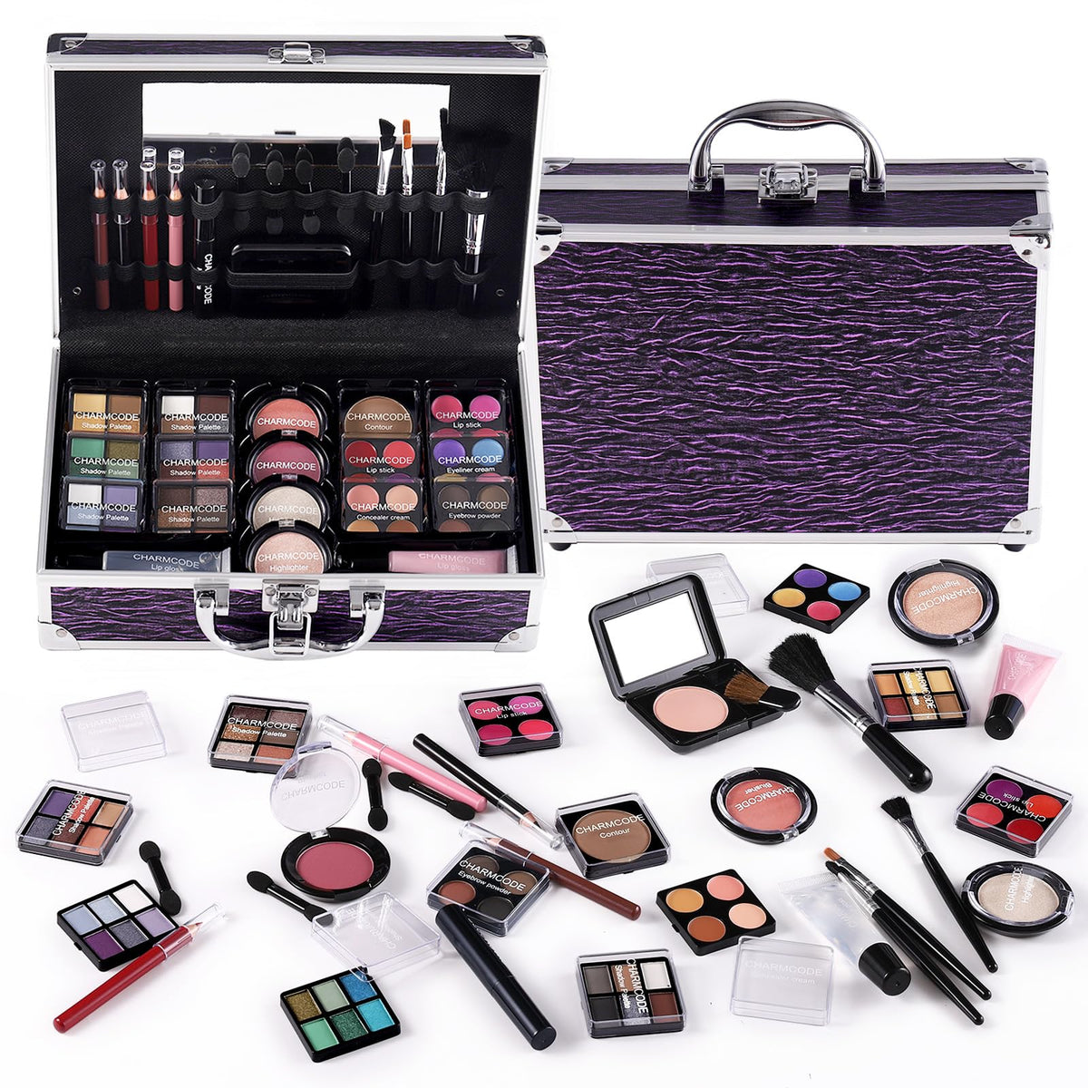 CHARMCODE coffret maquillage portable, ensemble complet pour débutantes.