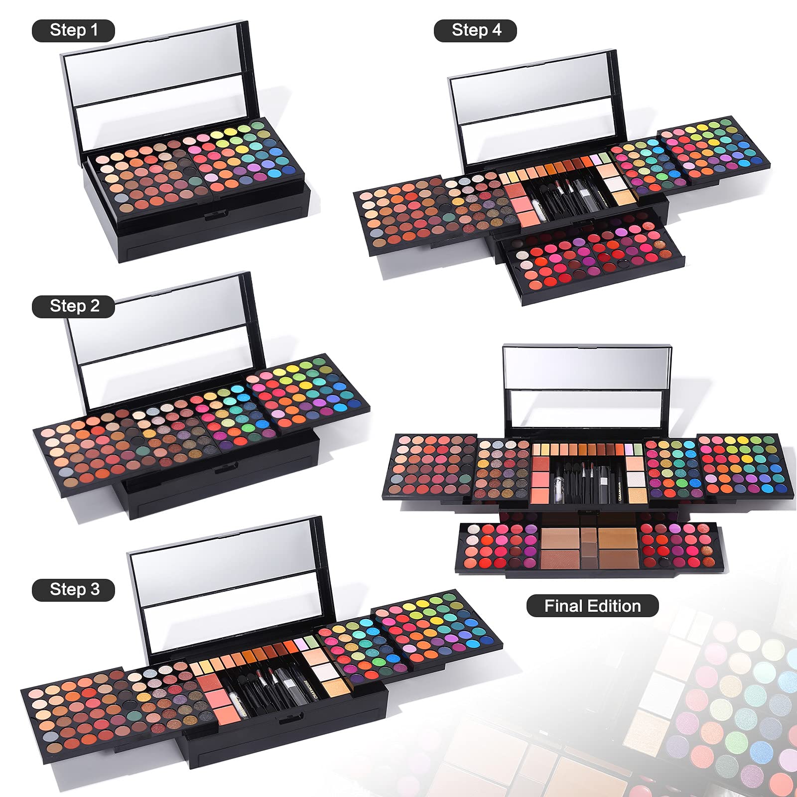 CHARMCODE coffret maquillage portable, idéal pour retouches en déplacement et sorties.