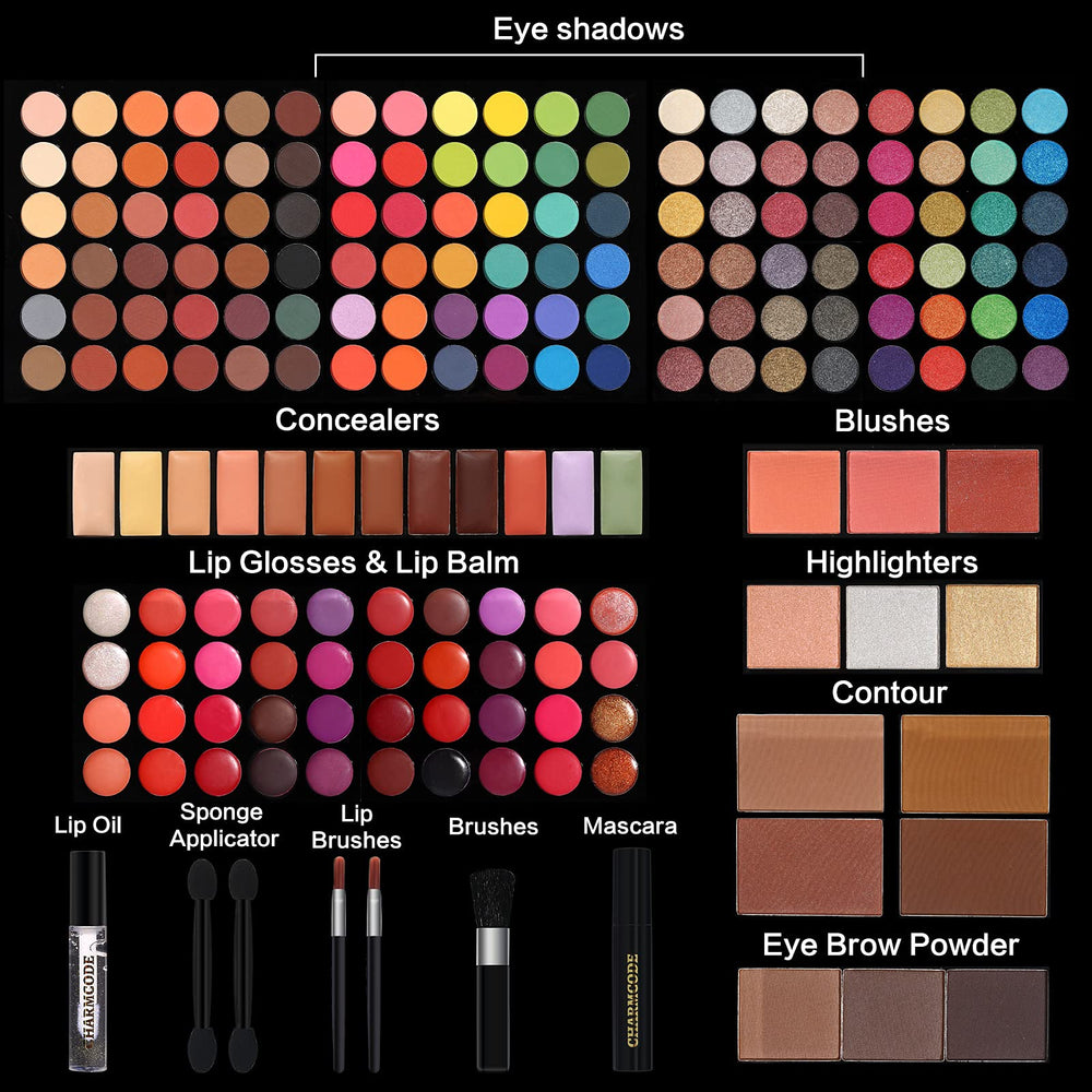 CHARMCODE kit maquillage compact, rangement pratique pour voyage et cabine.