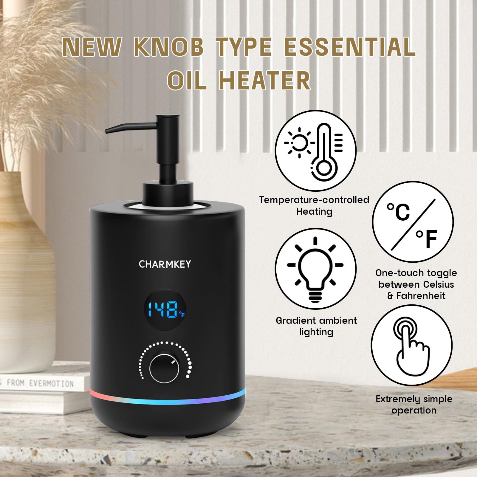 CHARMKEY éclairage ambiant gradients : crée une ambiance spa luxueuse.
