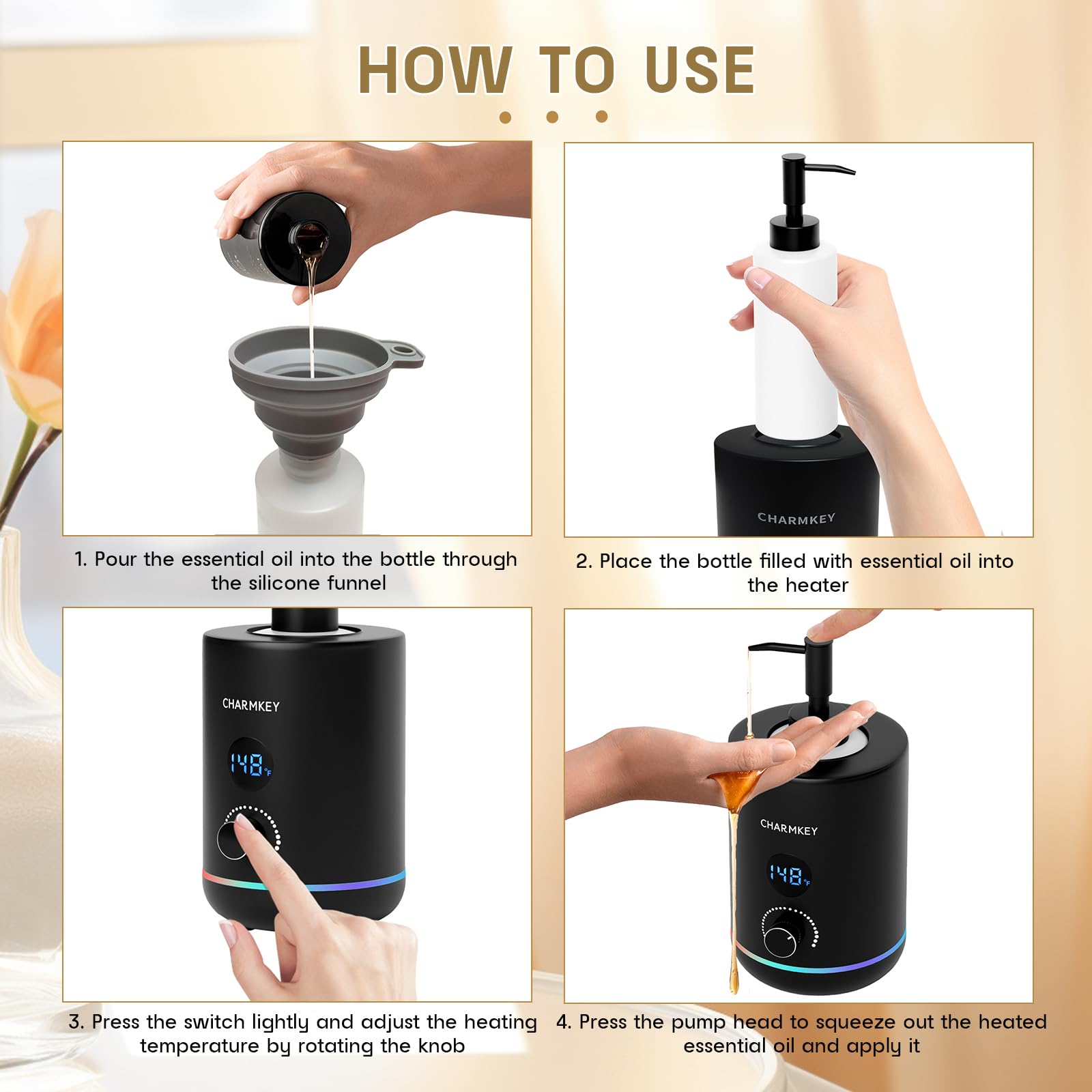 CHARMKEY kit spa : deux bouteilles et accessoires inclus.