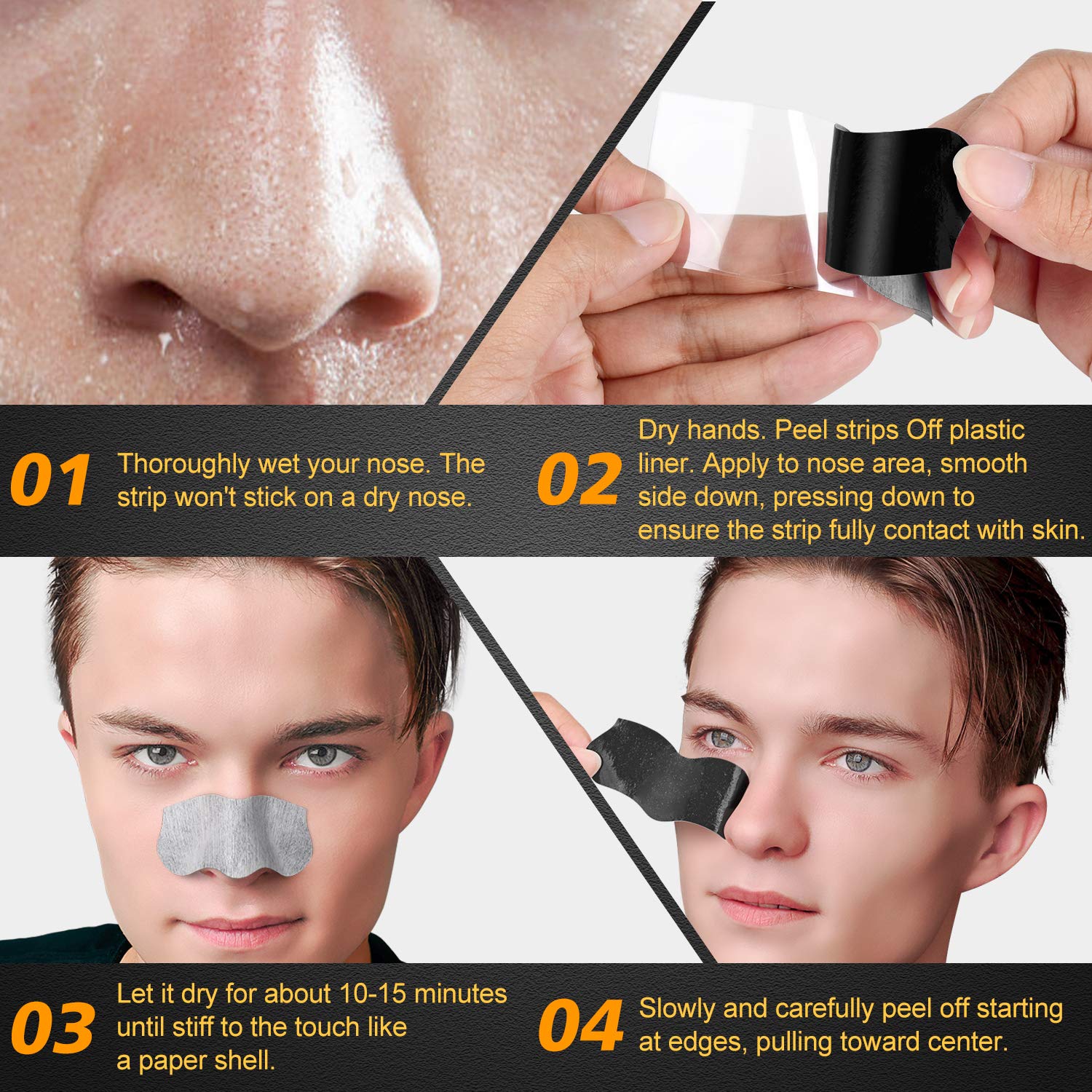 Charmonic Bandes charbon adaptées pour homme: couverture plus large pour pores fins.