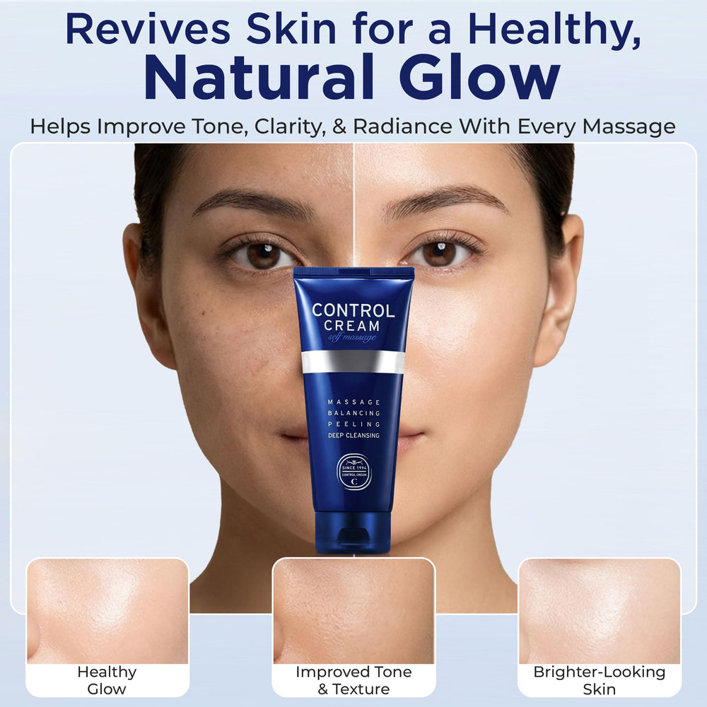 Massage visage avec Charmzone Control Cream favorisant exfoliation douce.