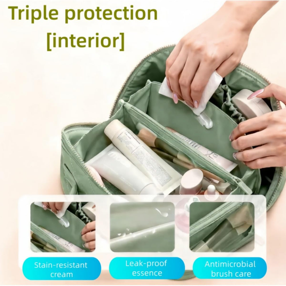 Chasefun Petition bag wide opening simplifies loading brushes and bottles.