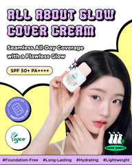 CHASIN' RABBITS All About Glow Cover Cream texture swatch reveals smooth, even coverage.