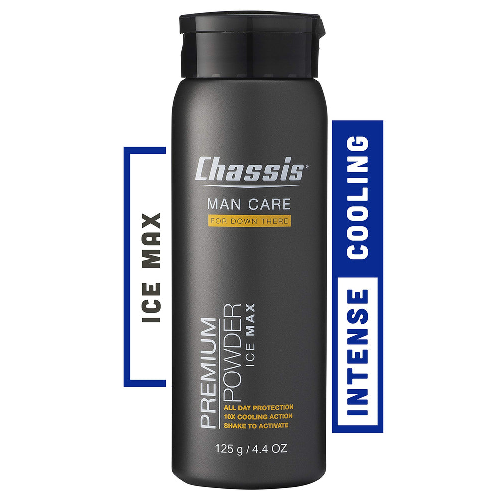 Chassis Ice Max poudre corps homme : texture légère et fraîcheur durable.