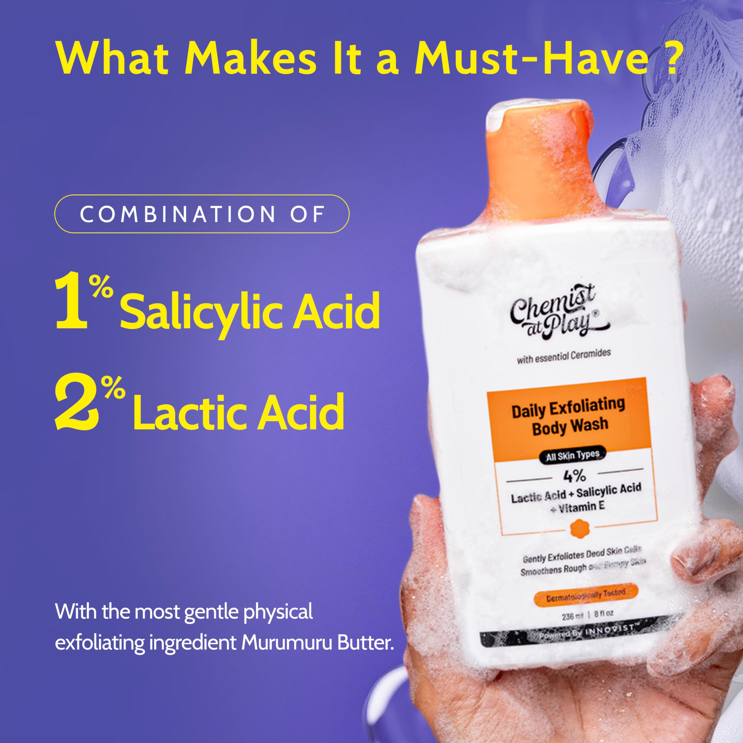 Acide lactique 2% sur Chemist at Play, favorise le renouvellement cellulaire.